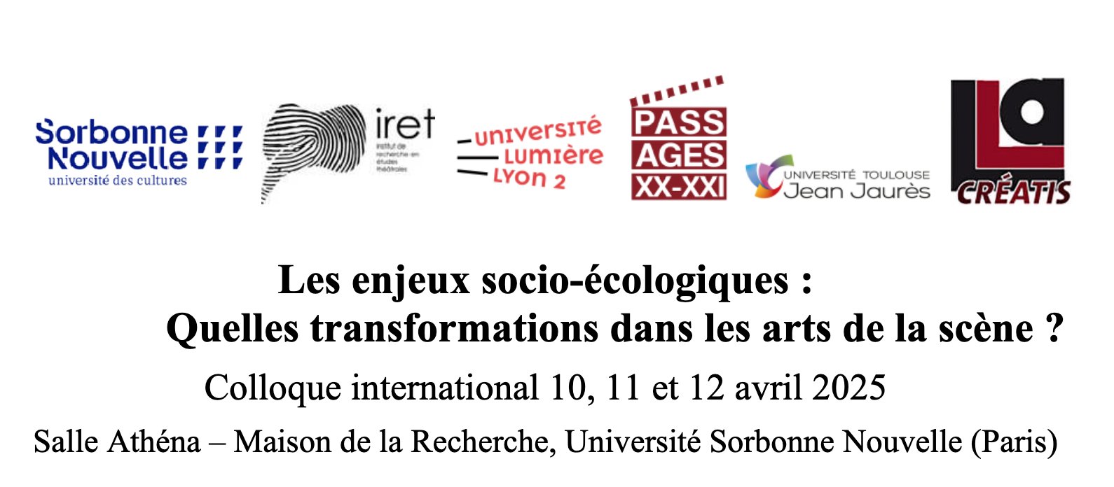 Les enjeux socio-écologiques :Quelles transformations dans les arts de la scène ?